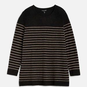 41 Hawthorn Black and Tan Crew Neck Cashmere Sweater